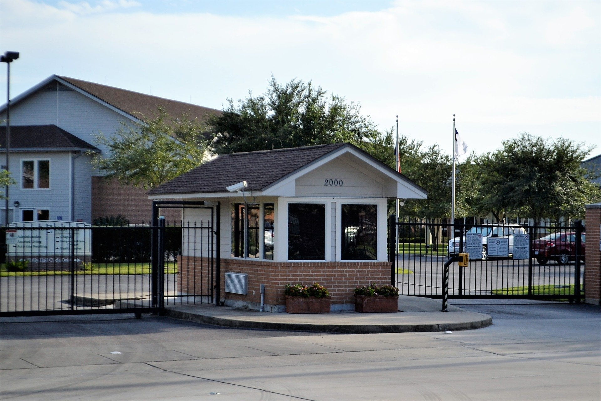 security entry gate with operator - commercial fence company