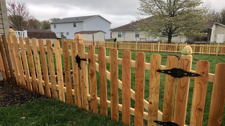 Cedar Picket Fence with Gothic Post Tops