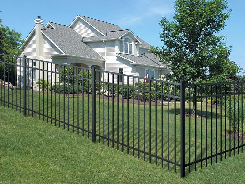 Elegant aluminum fencing around a residential Ohio property, offering both security and aesthetic appeal.