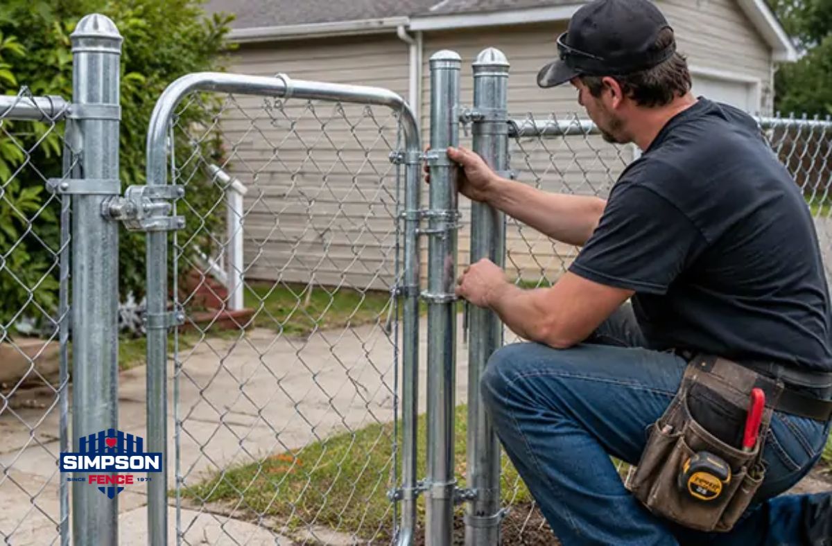 Professional chain link fence installation by Simpson Fence Professional chain link fence installation by Simpson Fence contractors in Southwest Ohio, offering durable fencing solutions with competitive chain link fence costs.