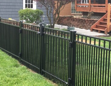 Black Aluminum Fence and Gate with Puppy Panel Black Aluminum Fence and Gate with puppy panel