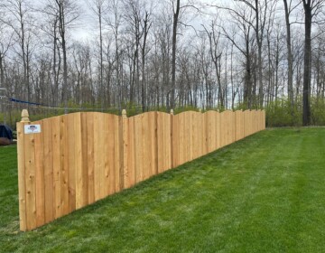 Cedar Convex Fence with Gothic Finials Beautiful Residential Fencing Ideas 13