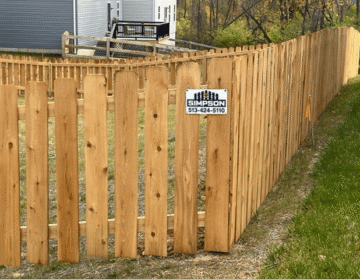 Standard Picket Cedar Fence, Monroe, OH A wood fence installed at a residence
