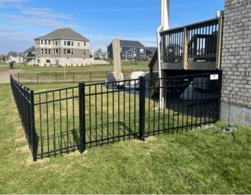 Courtyard Black Aluminum Fence, Shaker Run Golf Club Beautiful Residential Fencing Ideas 3