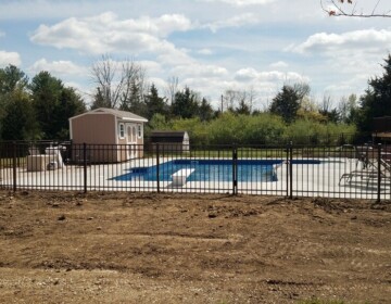 Black Aluminum Fence Around Pool in Centerville, OH Black Aluminum Fence around Pool in Centerville, OH