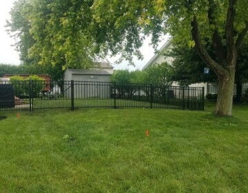 Black Aluminum Fence with Puppy Panel in Lebanon, OH Black Aluminum Fence with Puppy Panel in Lebanon, OH