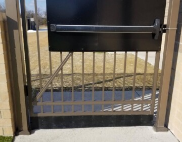 Panic Bar Installed with Commercial Aluminum Gate Commercial Fence & Gates in Ohio 4